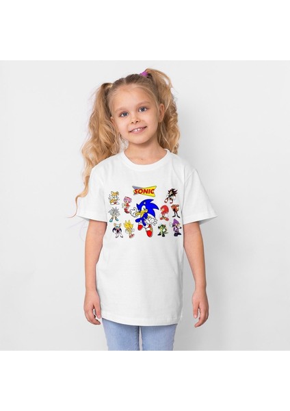 Sonıc Baskılı Unisex Çocuk Tişört H02