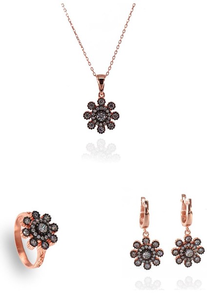 Neva Jewelry Taşlı Çiçek Set