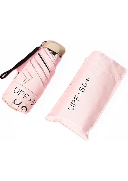 Güneş Şemsiyesi Çok Küçük Mini Şemsiye Vinil Şemsiye Cep Güneş Koruma ve Ultraviyole Koruma Parasol (Pembe) (Yurt Dışından)
