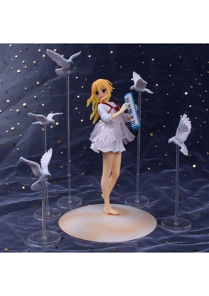 Anime Kız Sevimli Nisan Miyazono Kaori Beyaz Güvercin Keman Ayakta Ver Yalan. Pvc Action Figure Çizgi Film Bebeği Oyuncaklar 18CM