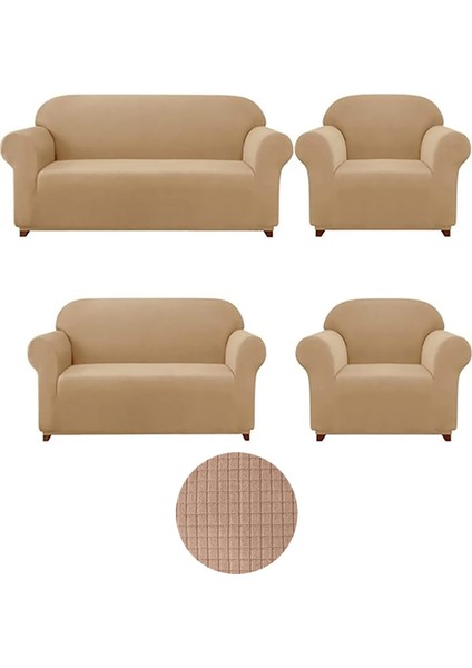 Güzelevim Likralı Pitikare Desen Koltuk Takım Kılıfı 3+2+1+1 Elastik Koltuk Örtü