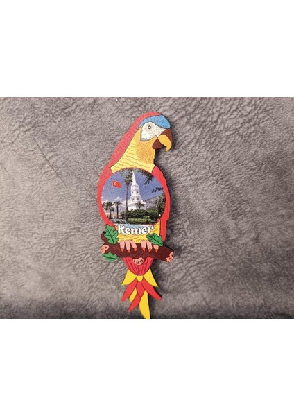 Magnet Papağan Kuş Hayvan Buzdolabı Süsü Ahşap Magnet Mıknatıslı Hediyelik Eşya