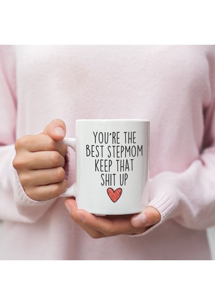 Üvey Anne Kahve Bardağı, En Iyi Üvey Anne Kupası,ingilizce Anneler Için Doğum Günü Hediyesi