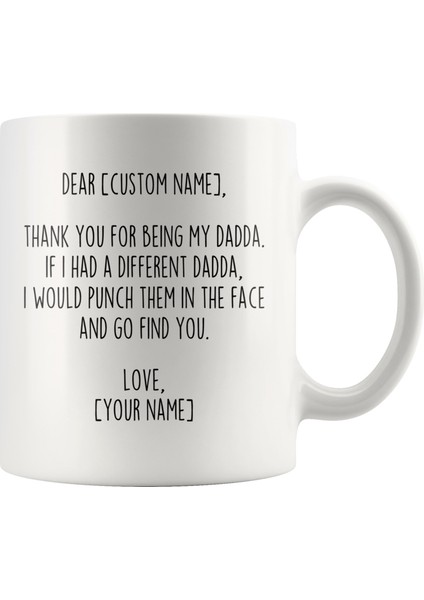 Dadda Ingilizce Kupa Bardak, Ingilizce Dadda Kişiye Özel Kupa Bardağı Ingilizce Bardak fiyatları