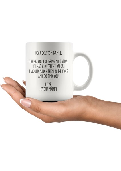 Dadda Ingilizce Kupa Bardak, Ingilizce Dadda Kişiye Özel Kupa Bardağı Ingilizce Bardak modelleri