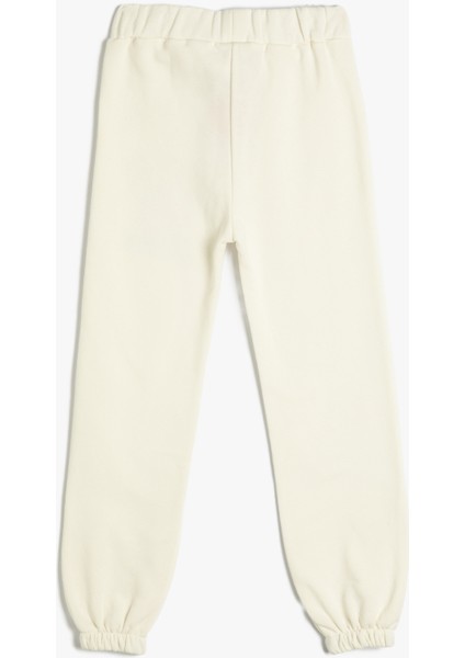 Jogger Eşofman Altı Beli Lastikli Baskı Detaylı Şardonlu fiyatları