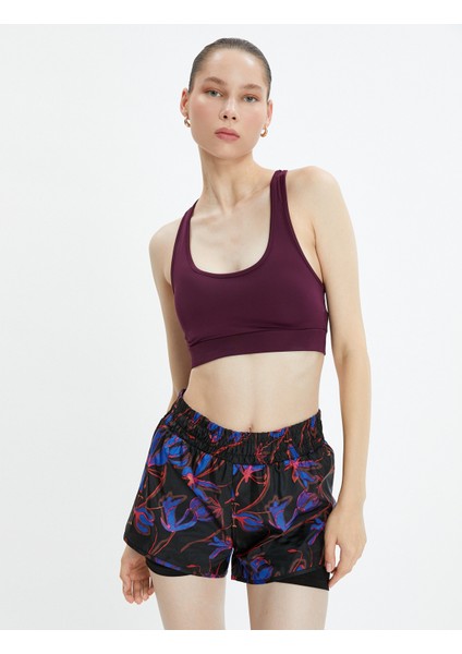 Sporcu Sütyeni U Yaka Slim Fit Kapsız