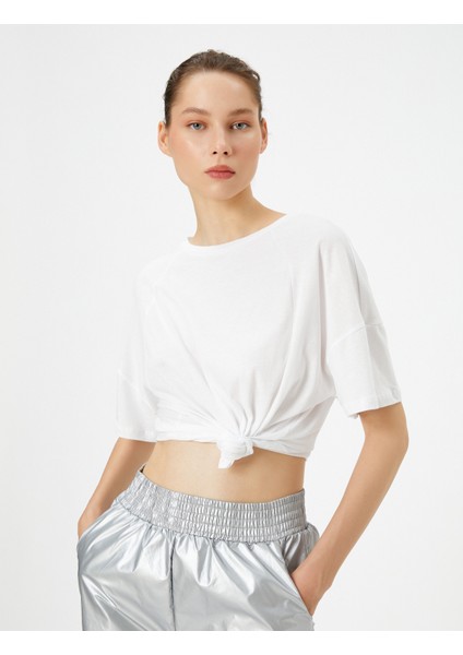 Basic Tişört Bol Kalıp Kısa Kollu Bisiklet Yaka Pamuklu