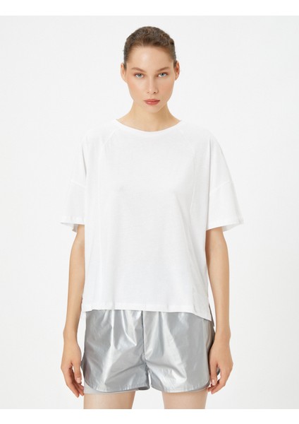 Basic Tişört Bol Kalıp Kısa Kollu Bisiklet Yaka Pamuklu modelleri