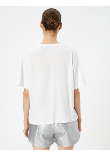 Basic Tişört Bol Kalıp Kısa Kollu Bisiklet Yaka Pamuklu fırsatları