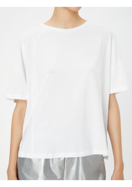 Basic Tişört Bol Kalıp Kısa Kollu Bisiklet Yaka Pamuklu indirimleri