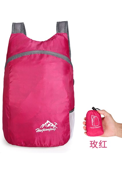 Ultra Hafif Taşınabilir Katlanabilir Sırt Çantası Su Geçirmez Açık Hava Seyahati Eğlence Çantası Büyük Kapasiteli 20l (Yurt Dışından)