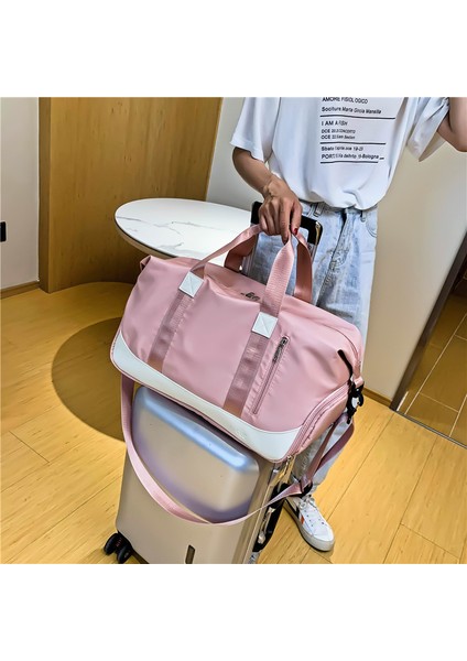 Spor Fitness Çantası Kadın Yoga Çantası Kuru Ve Islak Ayırma Kontrast Renkli Tek Omuzdan Askili Çanta Kısa Mesafe Taşınabilir Seyahat Çantası (Yurt Dışından) fiyatları