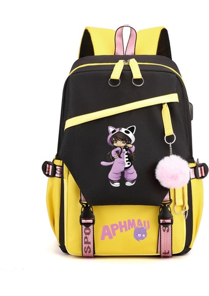 Yeni Sırt Çantası Aphmau Anime Kız Öğrenci Okul Çantası Kadın Dizüstü Sırt Çantası Usb Okul Çantası (Yurt Dışından)
