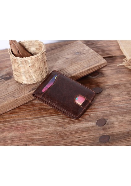 Retro Casual Erkek Kısa Deri Cüzdan (Yurt Dışından)