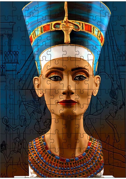 Karizma Tablo Ahşap Mdf Puzzle Yapboz Firavun Nefertiti 120 Parça 25*35 cm