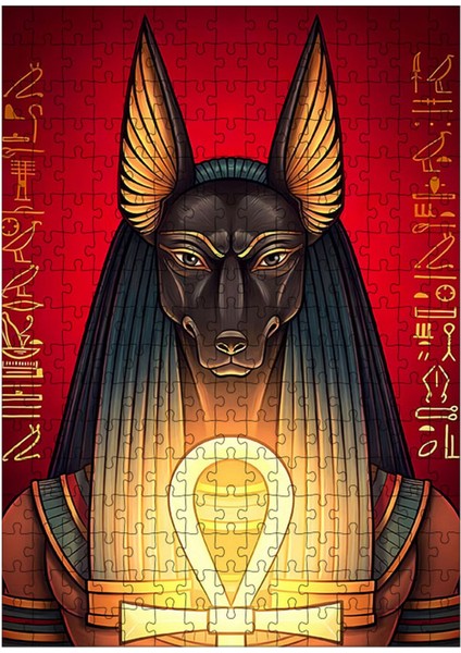 Karizma Tablo Ahşap Mdf Puzzle Yapboz Anubis ve Piramitin Anahtarı 255 Parça 35*50 cm