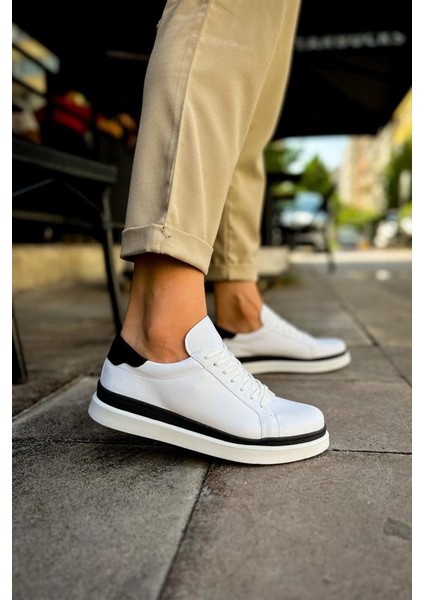 CH979 Santoni Gbt Spor Erkek Ayakkabı Beyaz/sıyah fırsatları
