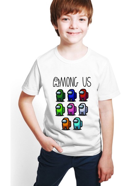 Among Us Baskılı Unisex Çocuk Tişört H01