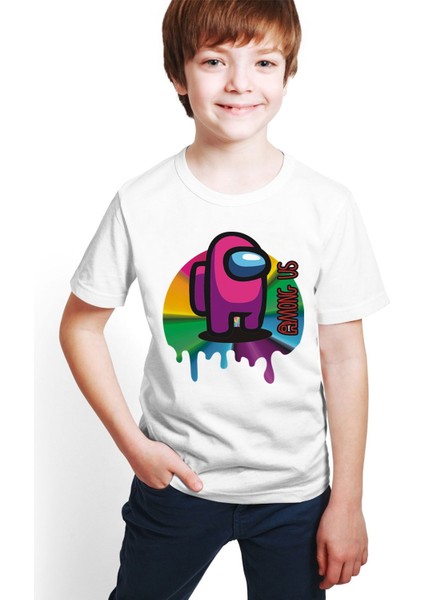 Among Us Baskılı Unisex Çocuk Tişört H06