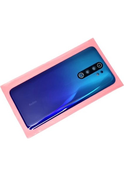 Xiaomi Redmi Note 8 Pro Arka Pil Batarya Kapağı (Cam Lensli) Mavi
