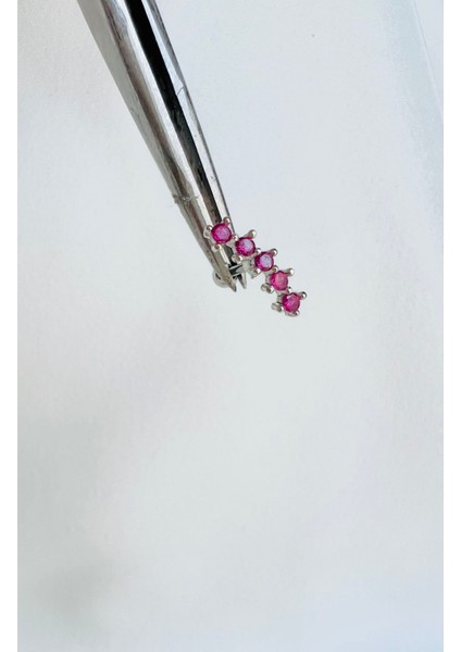 By Dilek Çetin Acessorry Pembe 5 Taşlı Kıkırdak Helix Tragus Piercing (1ADET)