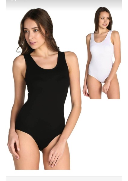 0071 Kadın Kalın Askılı Çıtçıtlı Body 12 Adet