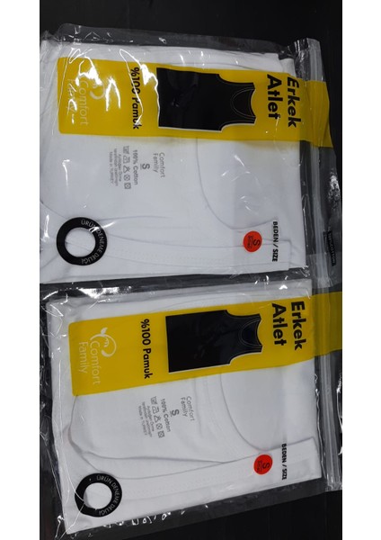 Atlet Erkek 2 Adet Comfort Family (S) Beden Beyaz