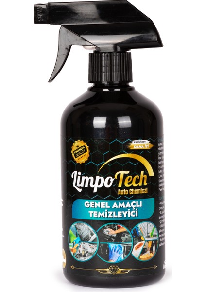 Limpo Tech Çok Amaçlı Temizleyici Oto Bakım Temizlik Seti Lastik Tampon ve Torpido Parlatıcı 3 Lü Set