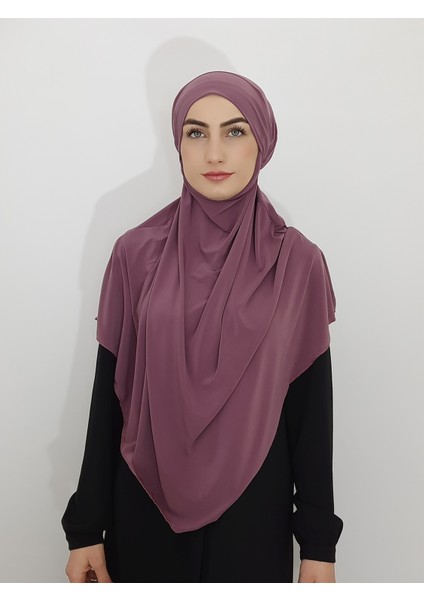 Hazır Sufle Baglamalı Pratık Peceli Büyük Esarp Khimar Lavanta Renk modelleri