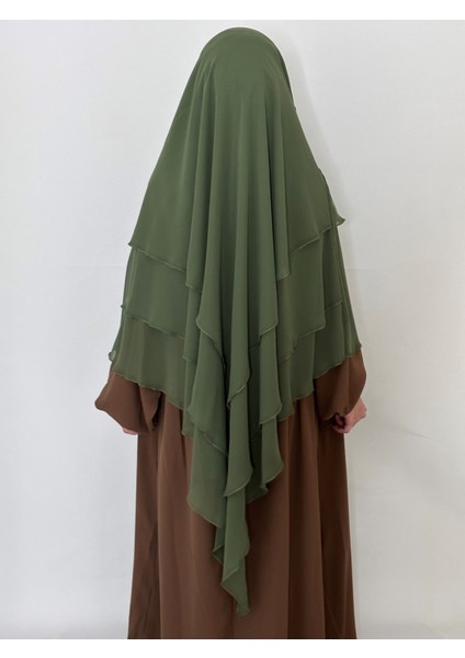 3katlı Multı Sifon Sufle Khimar Peceli Hazır Büyük Esarp Mint Yeşili modelleri
