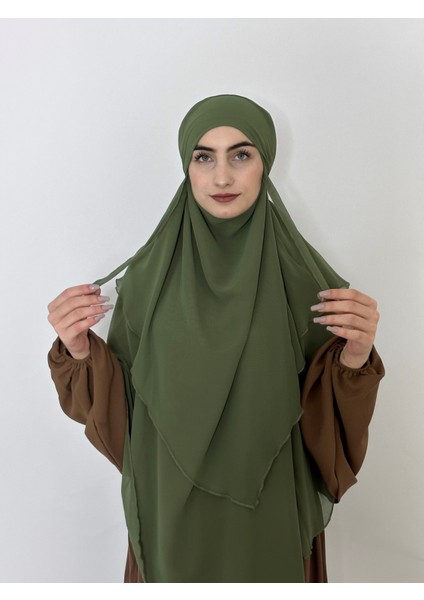 3katlı Multı Sifon Sufle Khimar Peceli Hazır Büyük Esarp Mint Yeşili fırsatları