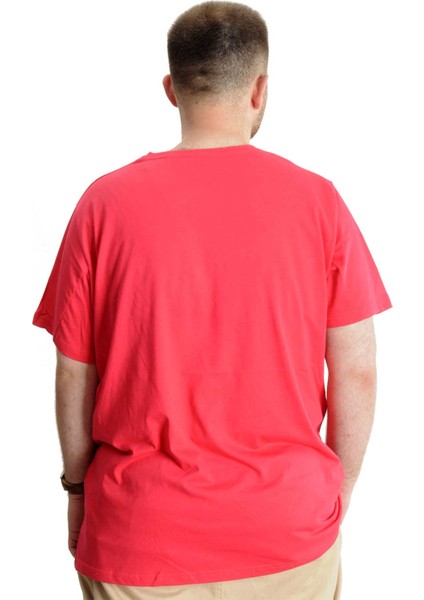 Büyük Beden Erkek T-Shirt Basic 20031 Mercan fırsatları