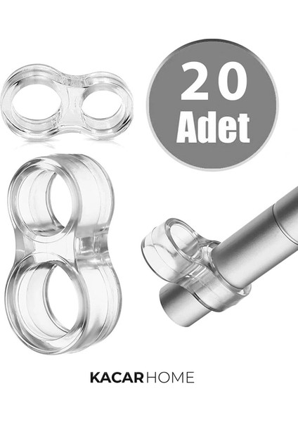 20 Adet Şeffaf Silikon Kapı Kolu Tamponu Kapı Pencere Kolu Stoperi Kapı Pencere Durdurucu