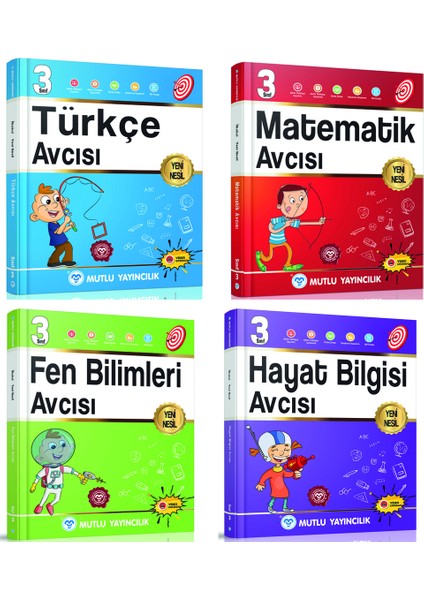 3. Sınıf Avcı Serisi Türkçe Matematik Fen Bilimleri Hayat Bilgisi Avcısı Seti Mutlu Yayınları