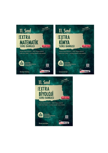 11.Sınıf Extra Matematik + Kimya + Biyoloji Soru Bankası Seti