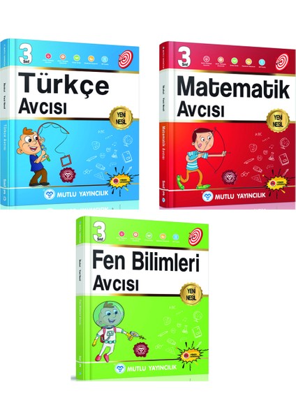 3. Sınıf Avcı Serisi Türkçe Matematik Fen Bilimleri Avcısı Seti Mutlu Yayınları