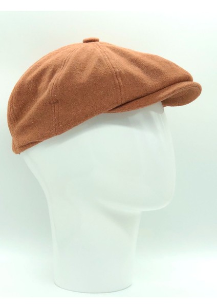 Kışlık Kaşe Yünlü Bej Balıksırtı Desenli 8 Parçalı Irish Stili Peaky Blinders Kasket Şapka fiyatları