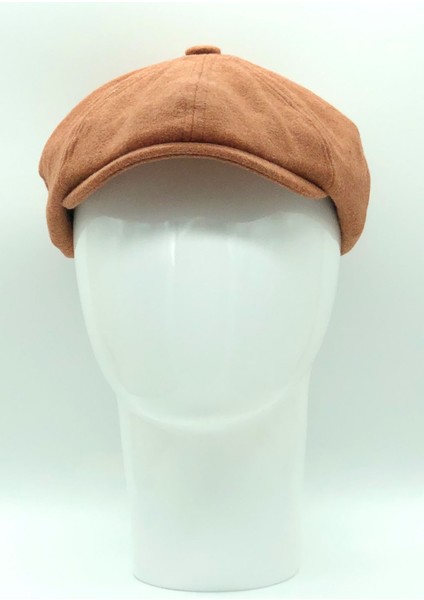 Kışlık Kaşe Yünlü Bej Balıksırtı Desenli 8 Parçalı Irish Stili Peaky Blinders Kasket Şapka
