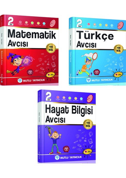 2. Sınıf Avcı Serisi Türkçe Matematik Hayat Bilgisi Avcısı Seti Mutlu Yayınları