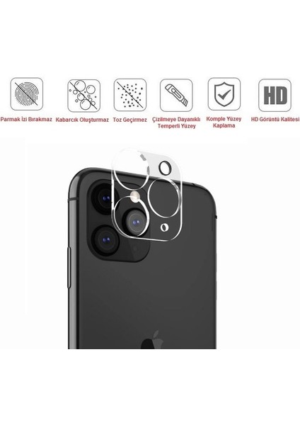 iPhone 11 Pro 9H Temperli Kamera Lens Koruma Camı (2 Adet)
