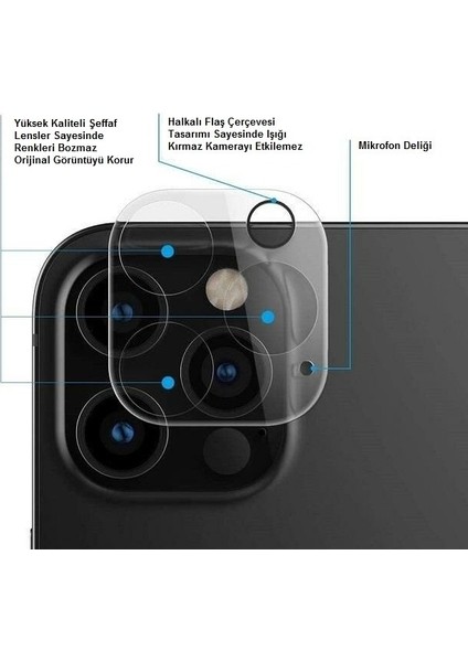 iPhone 11 Pro 9H Temperli Kamera Lens Koruma Camı (2 Adet)