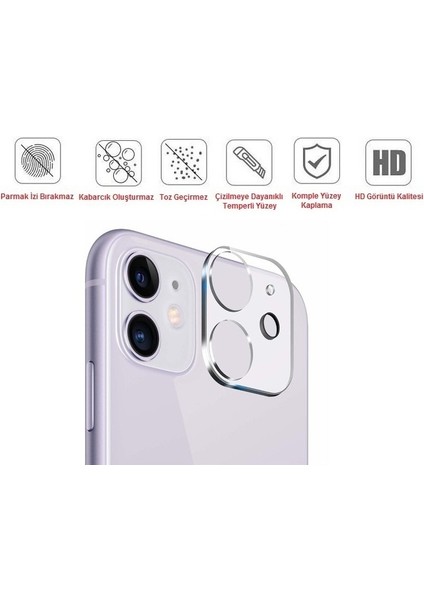 iPhone 12 Mini 9H Temperli Kamera Lens Koruma Camı (2 Adet)