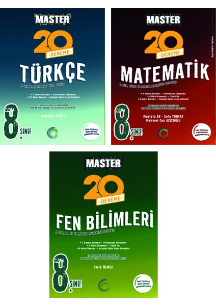 8.Sınıf Güçlendiren Kazanım Denemesi + Okyanus 8.Sınıf Master Denemesi Türkçe + Matematik + Fen Bilimleri