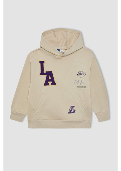 Erkek Çocuk NBA Los Angeles Lakers Oversize Fit Kapüşonlu Sweatshirt A5530A823WN