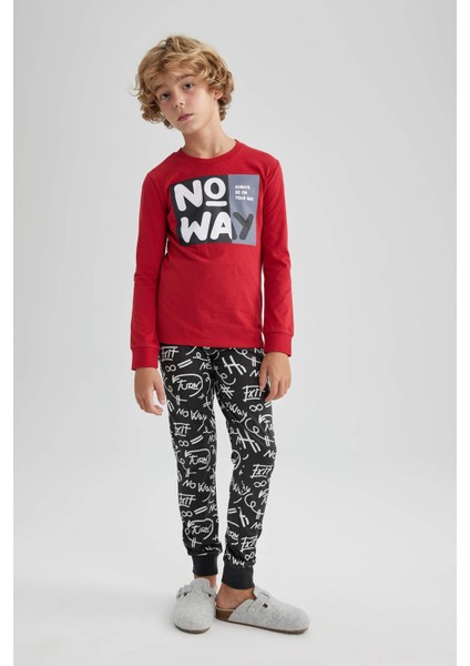 Erkek Çocuk Baskılı Uzun Kollu Pijama Takımı A6726A823AU