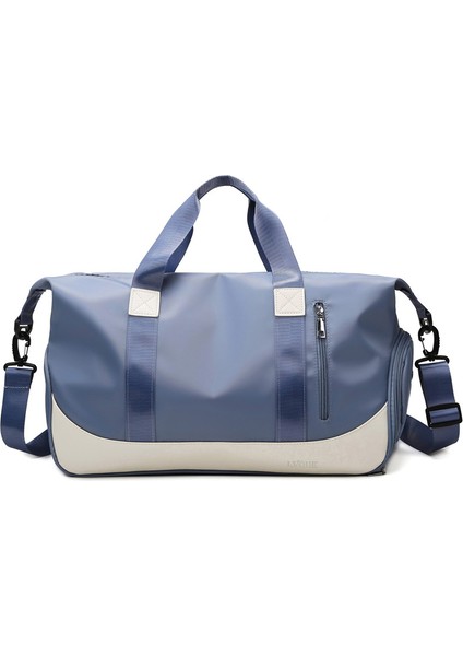 Spor Fitness Çantası Kadın Yoga Çantası Kuru ve Islak Ayırma Kontrast Renkli Tek Omuzdan Askili Çanta Kısa Mesafe Taşınabilir Seyahat Çantası (Yurt Dışından)