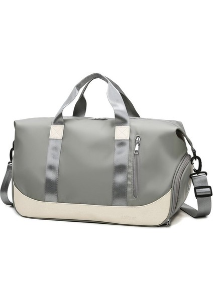 Spor Fitness Çantası Kadın Yoga Çantası Kuru ve Islak Ayırma Kontrast Renkli Tek Omuzdan Askili Çanta Kısa Mesafe Taşınabilir Seyahat Çantası (Yurt Dışından)