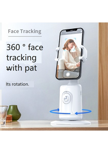 Uzaktan Kumandalı Otomatik Yüz Izleme Tripod, 360° Dönüş Otomatik Takip Telefon Tutucu, Uygulama Yok, Vlog, Akış, Video (Pembe) (Yurt Dışından)