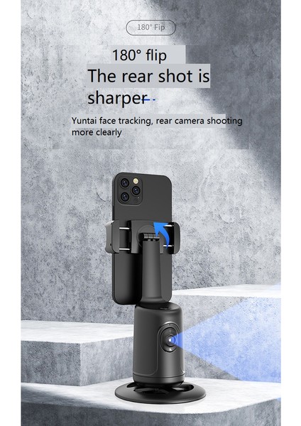 Uzaktan Kumandalı Otomatik Yüz Izleme Tripod, 360° Dönüş Otomatik Takip Telefon Tutucu, Uygulama Yok, Vlog, Akış, Video (Pembe) (Yurt Dışından)